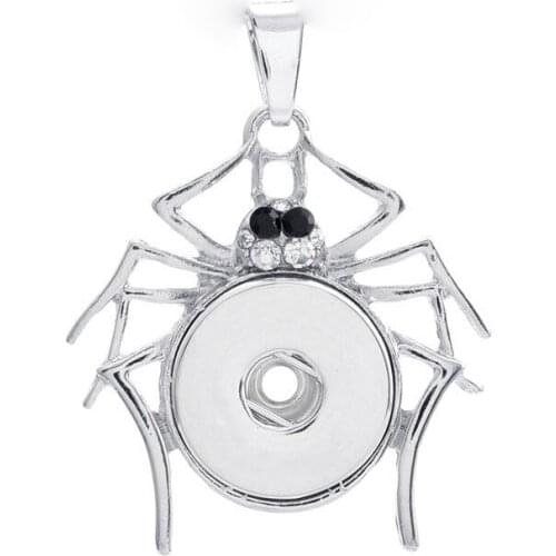 Interchangeable 177 Charm Jewelry For Women Rhinestones Spider Ginger 18mm Snap Button Jewelry Pendants Necklace