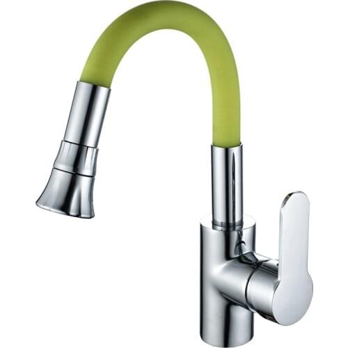 Kitchen Sink Faucets Brass Hot & Cold Sink Mixer Tap Rotating Spray Nozzle Single Handle Deck Mounted Chrome Tap Free Shipping