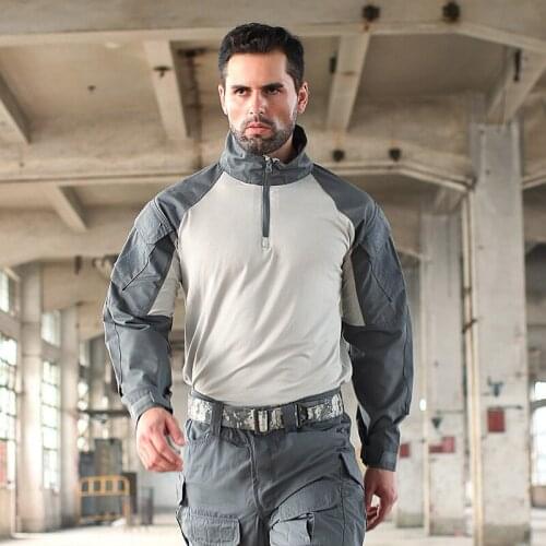 Trueguard 1/4 Zip Long Sleeve Combat Frog Shirt Multicam Black Tactical Shirt MCBK Police Combat Shirt