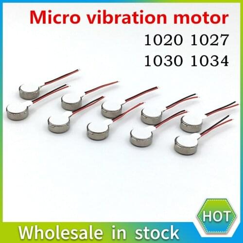 10pcs 1020 1027 1030 1034 Micro DC Vibration Motor DC3V 60mA Flat Vibrating Moteur Button Motors For Phone Coin