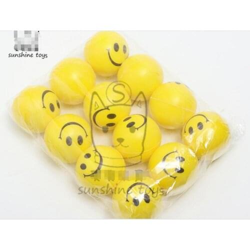 Factory price 96pcs/lot Wholesale durable Antistress ball Relief Cartoon smiley face PU Foam Balls Anti Stress Toys for Children