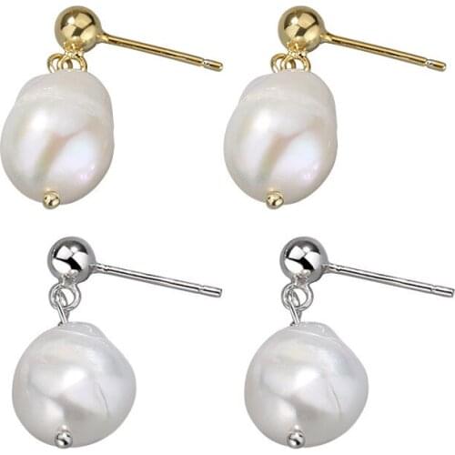 Pearl Earrings for Women Round Pearl Wedding Pendant Trend Simulation Female Earrings Fashion Korean Jewelry Studs Earrings