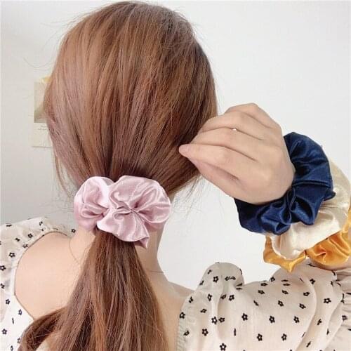 Korean Smooth Satin Hair Rubber Band French Elegant Elastic Ponytail Holder For Women Girl Trendy All-match Hair Tie Accessories
