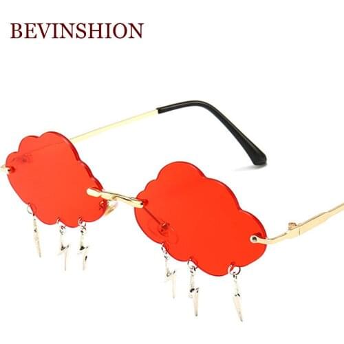 Ladies Cloud lightning shape sun glasses men Jewelry pendant brand design Funny eyeglasses new 2020 trendy rimless cat eye