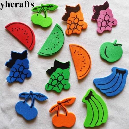 1bag/LOT,Banana Apple Grape Fruit foam stickers Teach your own Fruit learning Kindergarten craft diy toys OEM Kids diy toys OEM