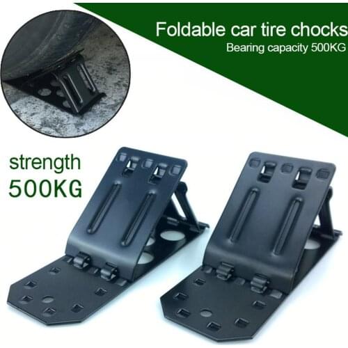 1 Pcs Universal Car Wheel Tire Antislip Chock Portable Foldable Wheel Ramp Triangle Anti-skid Stop