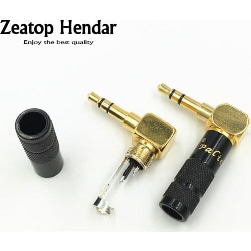 10Pcs 3.5mm 3 Pole Stereo Male Plug Angle 90 Degree Audio Plug Solder Jack Audio Connector