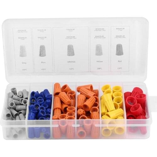 158pcs Assorted Twist-On Wire Connectors Screw Terminals Spring Insert Wring with Box Car Accessories