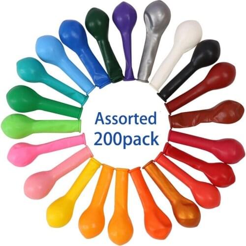 200Pcs 5 Inch Metallic Colored Balloons Pastel Small Balloon for Birthday Party Wedding Decor