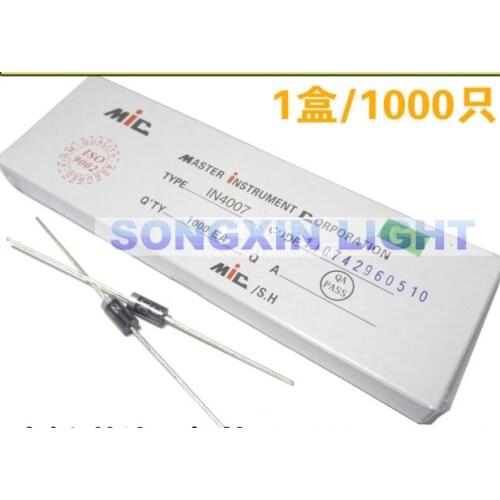 200PCS Original 1A 1000V DO-41 Rectifier Diode IN4007 1N4007