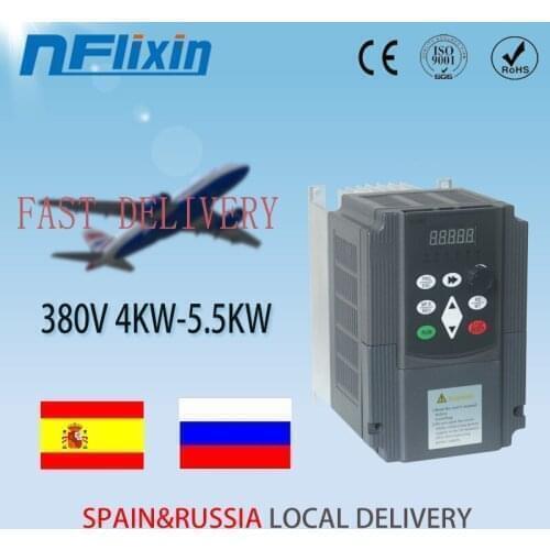 5.5KW/4KW 380V VFD Frequency Inverter 3 Phase Input 3Phase Triphase Output Motor Speed Control Frequency Drive Converter 50/60Hz