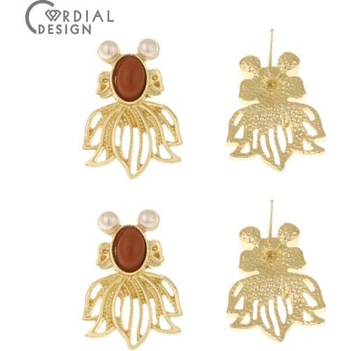 Cordial Design 50Pcs 16*23MM Jewelry Accessories/Resin Effect/DIY Making/Fish Shape/Earrings Stud/Jewelry Findings & Components