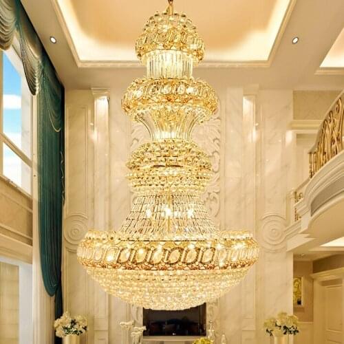 American Modern Crystal Chandeliers Lights Fixture LED Chandelier Big Long Hotel Home Indoor Hanging Lamp Dia80cm/100cm/120cm