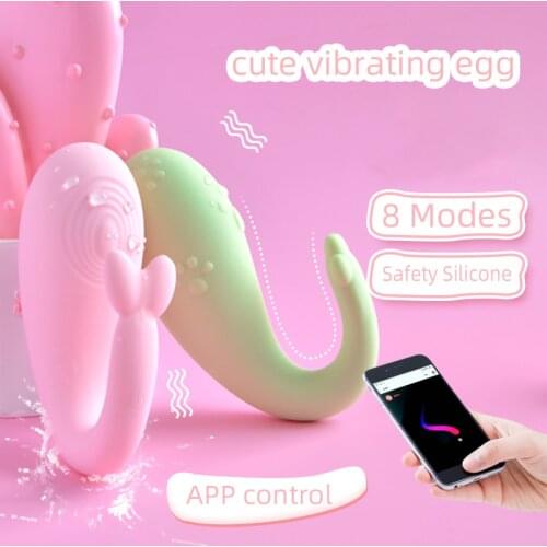 Wireless Bluetooth APP Remote Control Vibrator Soft Silicone Dildo Cat Big-eyed Monster USB Charge Adult Game G-spot Massage