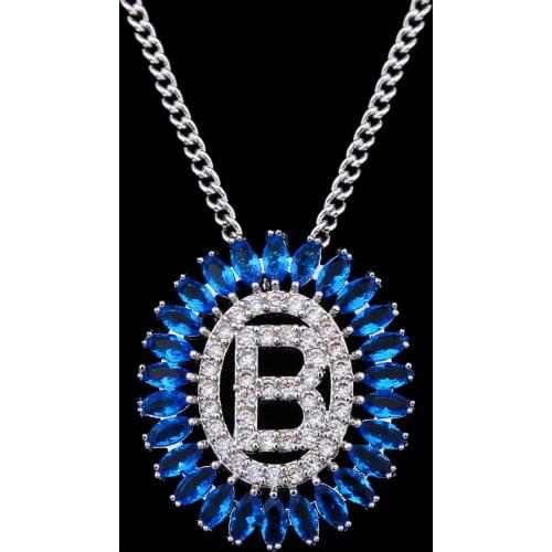 Bettyue New Fashion Jewelry Round Modelling CZ Letter B For Fmeale Necklace Multicolor Choice Wedding Party Charming Ornament