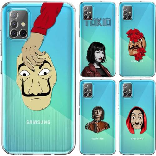 Money Heist House Paper Cover for Samsung Galaxy A51 A71 A21s A31 A12 A52 A32 4G A72 A42 5G A41 A91 A11 A02s Clear Phone Case