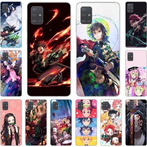 Phone Case For Samsung A41 A51 A71 A10 A20 A11 A21 A31 S A30 A40 A50 A60 A70 E A80 Demon Slayer Kimetsu No Yaiba Soft Back Cover