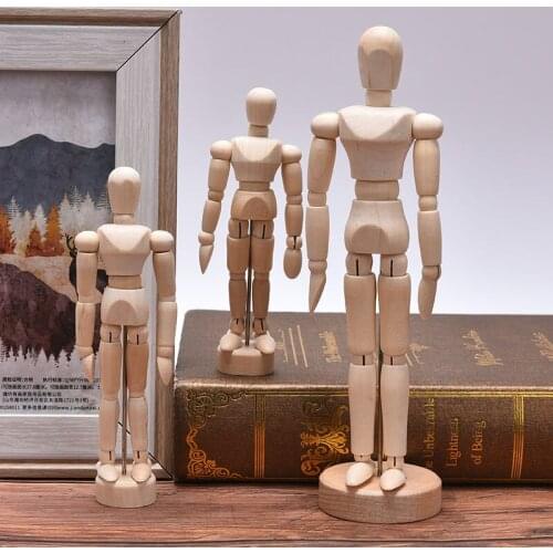 New Wooden Hand Man Wood Drawing Mannequin Modle Artist Limbs Human Male Miniatures Figurines Decoration Crafts