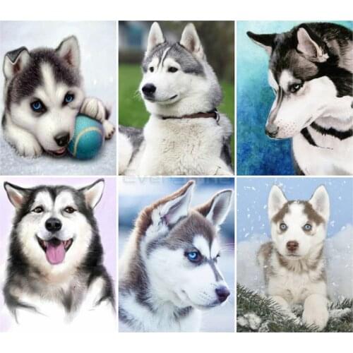 EverShine Diamond Painting Dog Cross Stitch 5D Full Square Diamond Embroidery Animals Bead Picture Rhinestones Wall Decoration