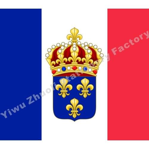 Constitutional Kingdom of France 150X90cm (3x5FT) 120g 100D Polyester Double Stitched High Quality Banner Free Shipping