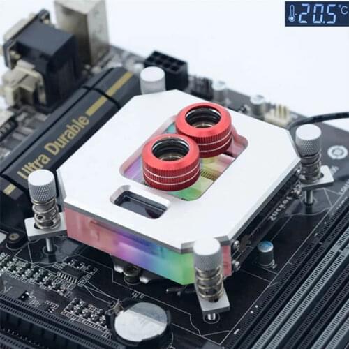 FREEZEMOD CPU Water Block For Intel 2020 LCD With LCD Temperature Display VA Screen RGB AURA SYNC Black/Silver UPR-2020I