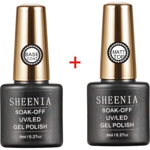 Sheenia TC027 UV Gel Nail Polish gel Nail Gel Varnish Nail Gel Base Coat +Top Matte Coat Nail Art DIY Design