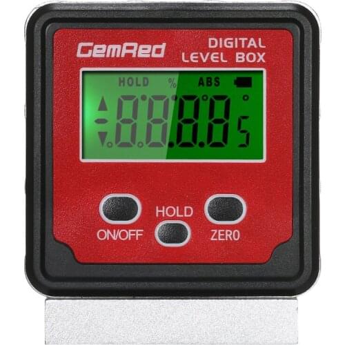 GemRed Level Electronic Goniometer Level Box Angle Gauge Digital Angle Finder Inclinometer Level Gauge Magnetic Base