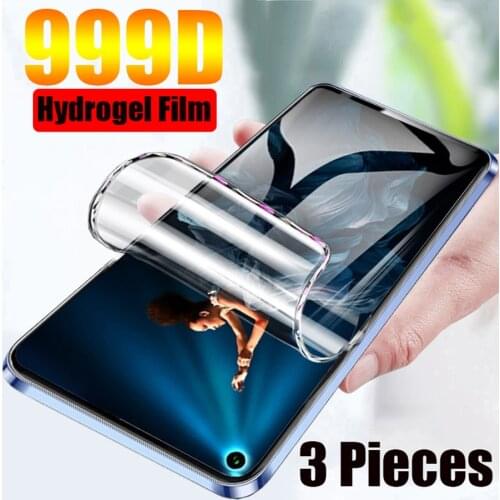 3PCS Full Cover Hydrogel Film For Huawei P40 P30 P20 Pro Honor 8 9 10 20 Pro 8X 9X Lite Silicone TPU Screen Protector No Glass