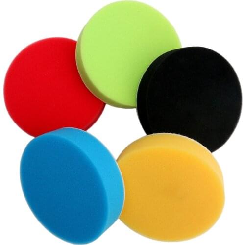 Hot 5PCS 5" Flat Sponge Buff Buffing Pad Polishing Kit Car Polisher 964B