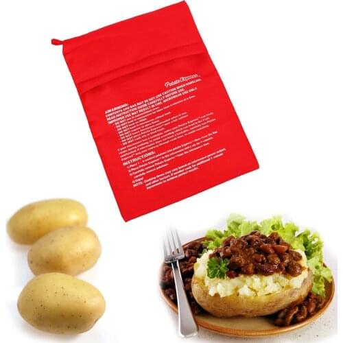 Microwave Baking Potatoes Bag Easy To Cook Steam Pocket Quick Fast Baked Potatoes Rice Pocket Washable Cooker Bag