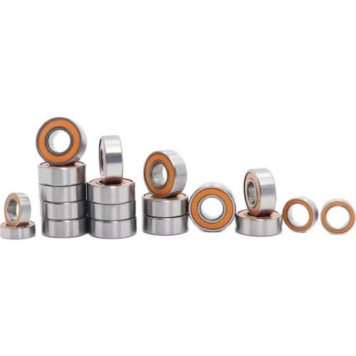 19 Pcs Traxxas RC Ball Bearing Set For Daker Slash ( # 58024 ) 5x11x4 mm 15 PC , 5x8x2.5 mm 4PC Orange Sealed Bearings ABEC-3