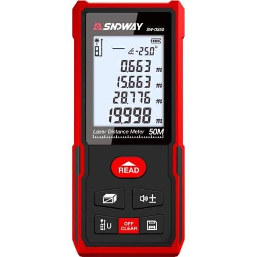 SW-DS50 SNDWAY 50M 70M 100M 120M Laser Range Finder Trena Tape Laser Distance Meter Measuring Roulette Ruler Tool