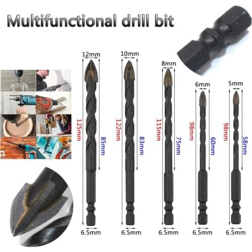 1Pc multifunctional drill bits tools thread Hex Carbide four edge head for Ceramics granite stone wood concrete wall tiles drill