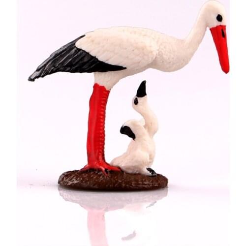 2017 yasffen A simulation model of wildlife birds White crane mother and son Birthday gift for children