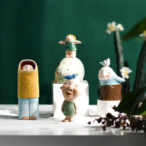 Cartoon Figurine Resin Ornament Home Decoration Kawaii Room Accessories WJ910