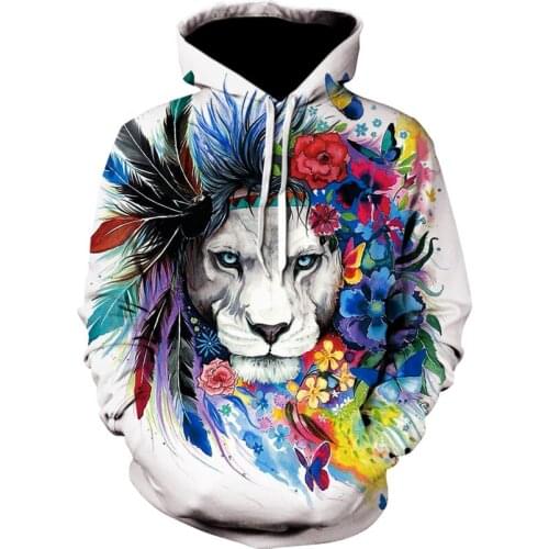 Personality animal Lion hoodie Men/Women 3D Printing king of forest Sweatshirts Harajuku autumn/winter hoodies oversized S-6xl