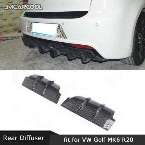 For Volkswagen VW Golf 6 VI MK6 R20 2010-2013 Rear Bumper Lip Cover Trims Carbon Fiber / FRP Rear Diffuser Plate Guard