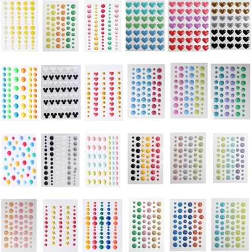 24 Style Enamel Dot Self Adhesive Embellishment Sprinkle Sticker for Cardmaking and Craft Scrapbook DIY Crafts Card Making Decor