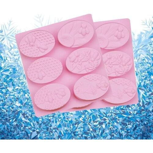 New Healthy Materials Honey Bee Silicone Soap Mold Soap Craft Mold 3D Handmade DIY Silicone 6 Molds Making Forms Soap Soap N2B6