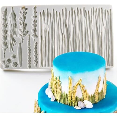 New leaf wheat ears grass cake edge silicone mold Sen Fondant cake dessert table decoration mold