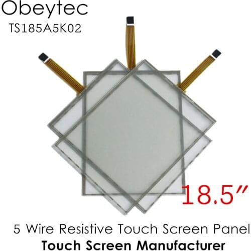 Obeytec 18.5" 5Wire resistive Glass touch Sensor, with 5V EETI controller, USB/ Serial Port, AA 409.79*230.4 mm, TS185A5K02