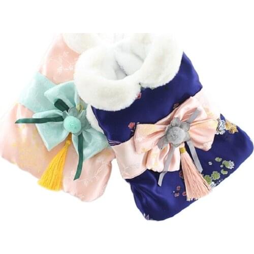 Clothes for Dogs Winter Warm Hanfu Tassel National Tide New Year Dog Coats Puppy Clothes Ancient Chinese Style