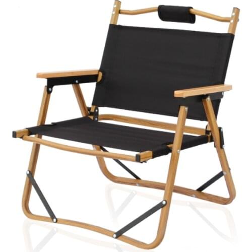 Outdoor leisure folding chair Portable Ultralight Camping Fishing Picnic Chair Aluminum Wood Grain Nap Beach Chair