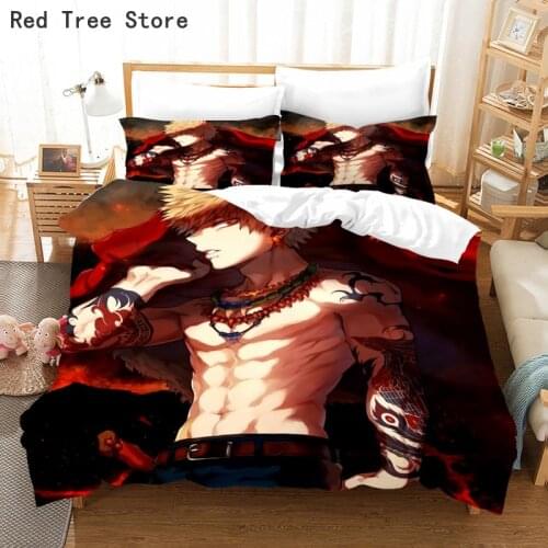 My Hero Academia 3D Cartoon Bedding Set Anime Printed Kids Duvet Cover Twin Full Queen King Size Bed Linens Bedclothes for Young