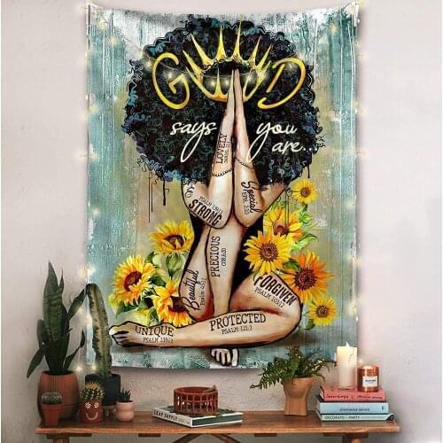 Simple Abstract Tapestry African Black Woman Tapestry Mandala Tapestry Aesthetic Art Home Decoration Accessories