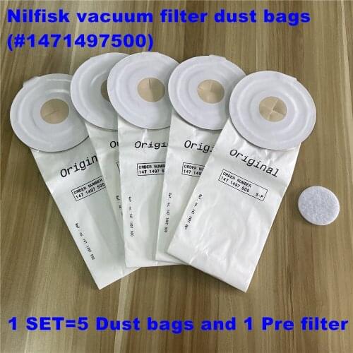 1 SET Nilfisk vacuum filter dust bags(#1471497500) fit GD5 Back/ Adgility 6XP/BackVac6 comfort pak 6 GD 5 Battery Adgility XPB