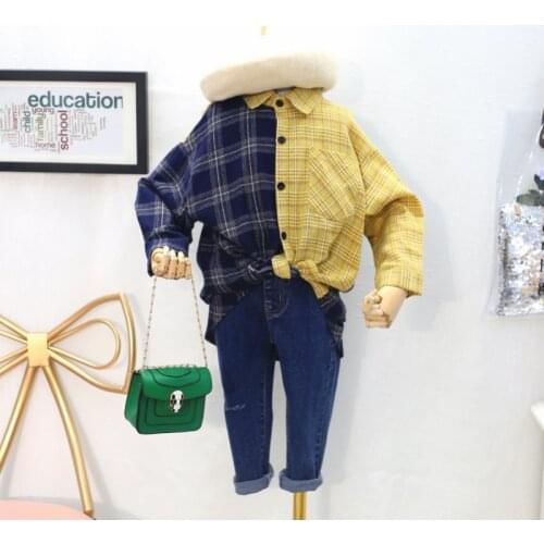 Shirts for Girls Kids Clothing Kids Clothes 2021 New Spring Autumn Top Girl Fashion Plaid Shirt Kids Fall Clothes
