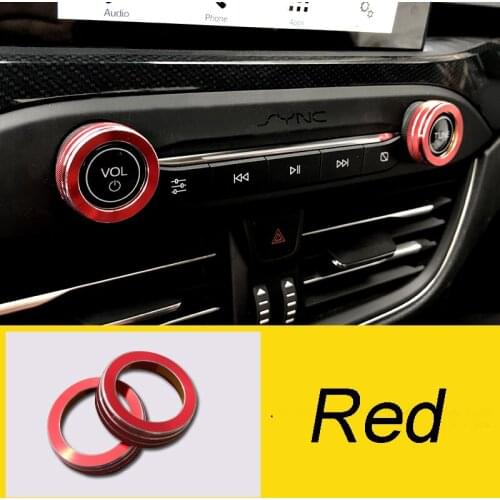 Alum Alloy Car Styling Sound Control Knob Switch Button for Ford Focus 2019 2020 Center Volume Decoration Ring Trim Cover