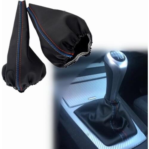 Gear Shift Collars Stick Manual Handbrake Gaiter Shift Boot Leather Boot Car-Styling For BMW 3 Series E36 E46 M3 car decor