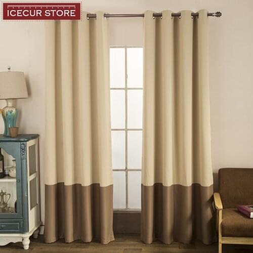 ICECUR Sewing Two-color Thick Fabric Blackout Curtains for Bedroom Kitchen Simple Modern Curtains Window Blinds Drapes Voile